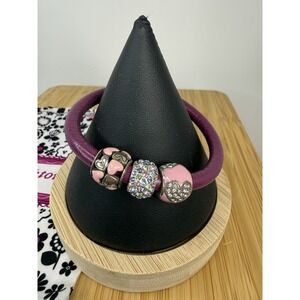 Brighton Woodstock Bracelet Lavender 7 3/4" with Heart Beads